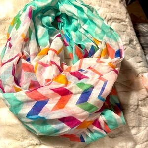 Infinity scarf colorful, pink, mint, white